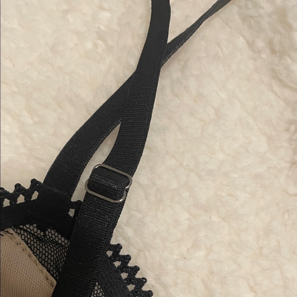 BKE Boutique Black Tan Lace Sheer Crop Top Corset Style Going Out Summer Top - Picture 8 of 10